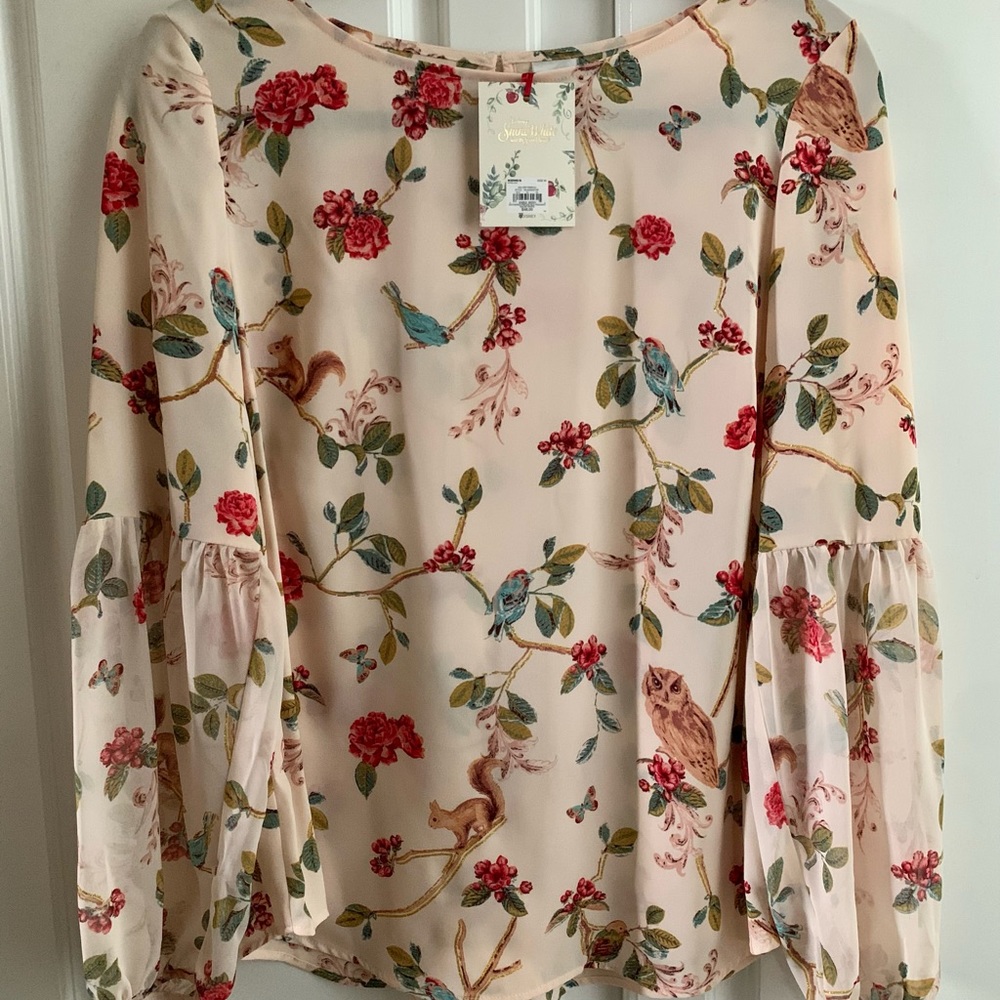 Lauren Conrad Snow White Ladies Size M Blouse Shirt NWT